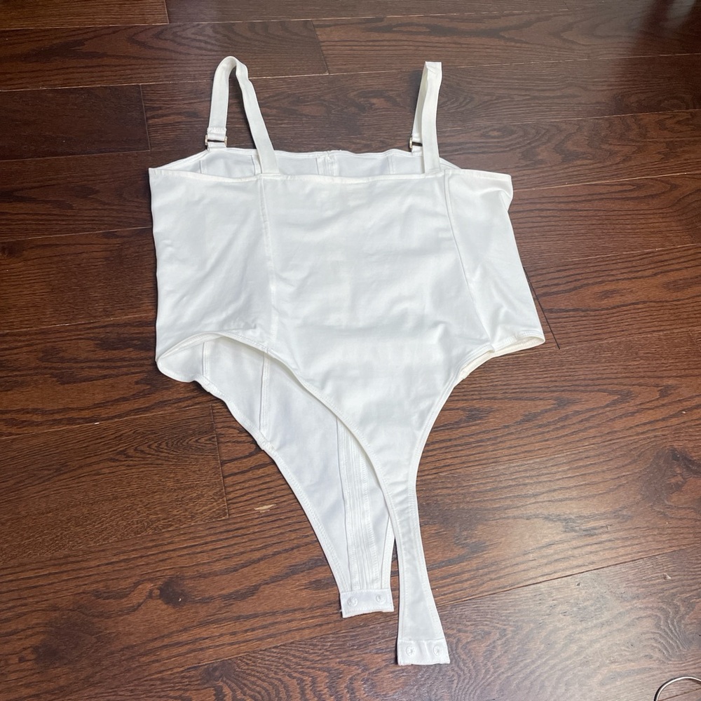 Girl's Large H&M White Strappy Bodysuit with Golden Buckle Details 🤍✨